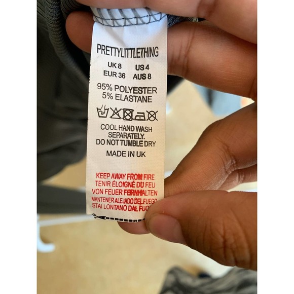 PRETTY LITTLE THING GREY RIB ZIP FRONT LONG SLEEVE SWEATSHIRT SIZE 4 - Picture 7 of 8